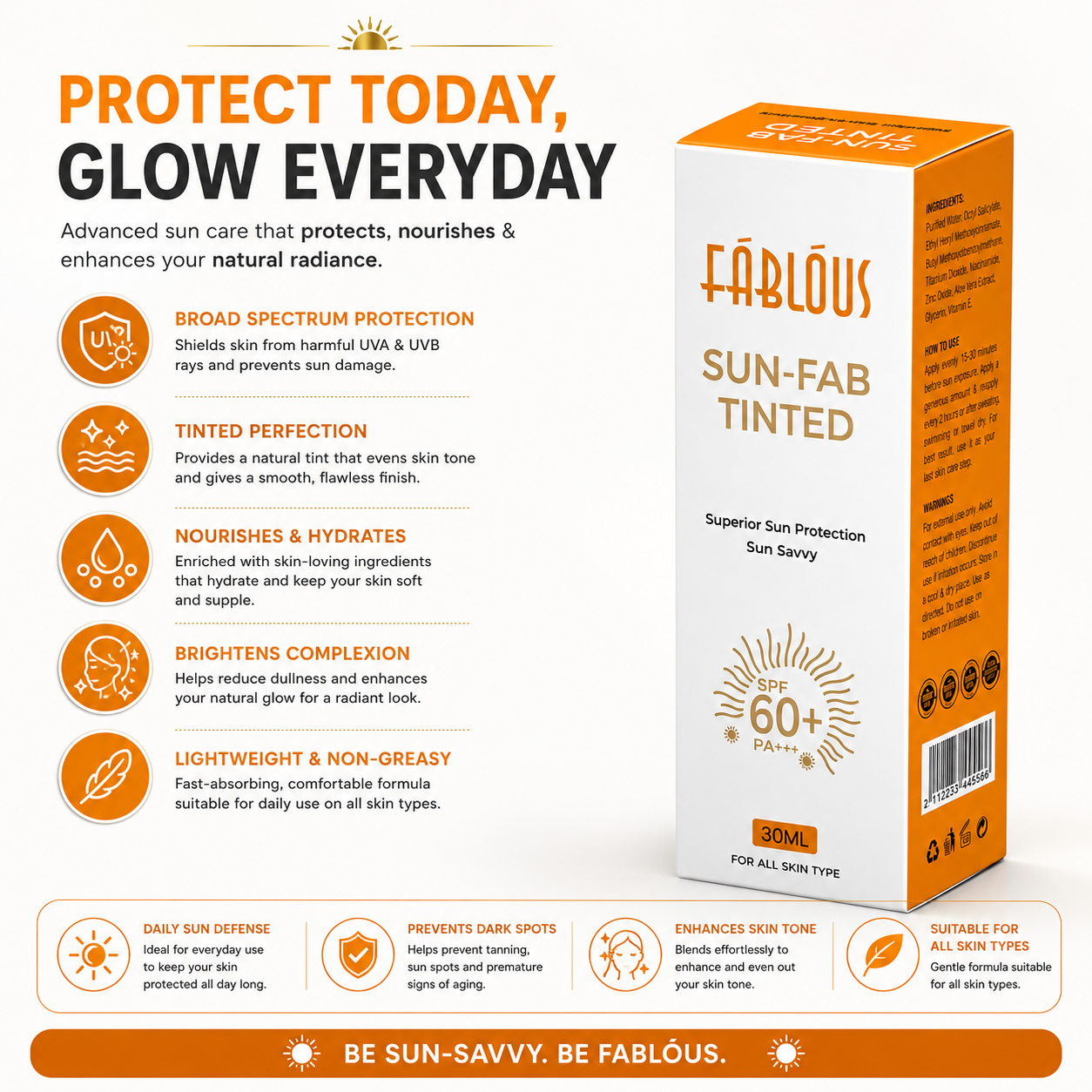 Sun-Fab Tinted Sunblock SPF 60+ (30ml)